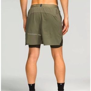 Lululemon Surge 6” Men’s Rainforest Green Lined Shorts - Special Edition